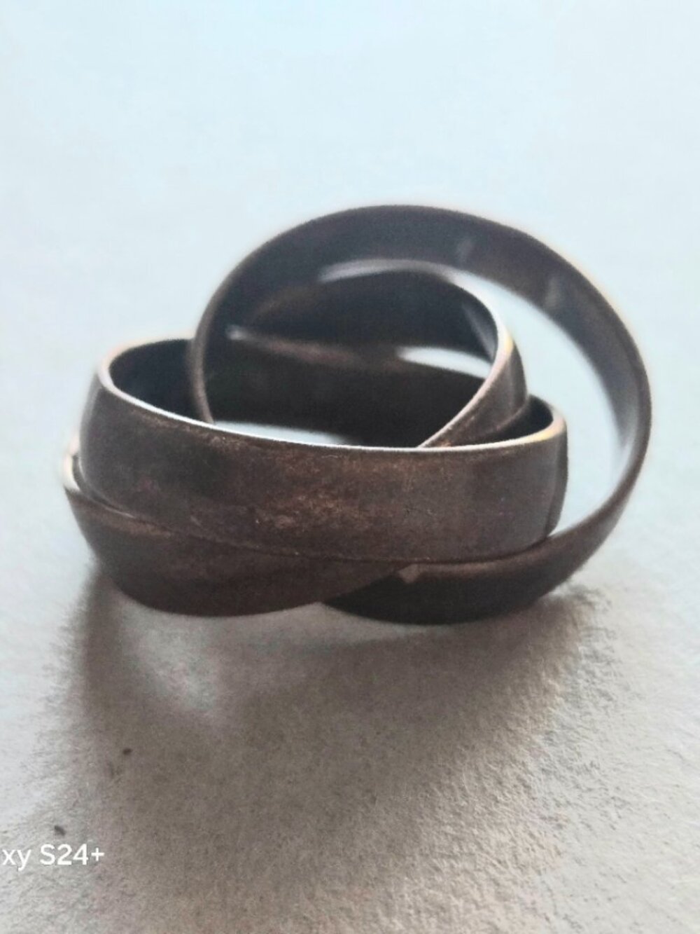 Copper Triple Interlocking Rolling Ring - Picture 4 of 5